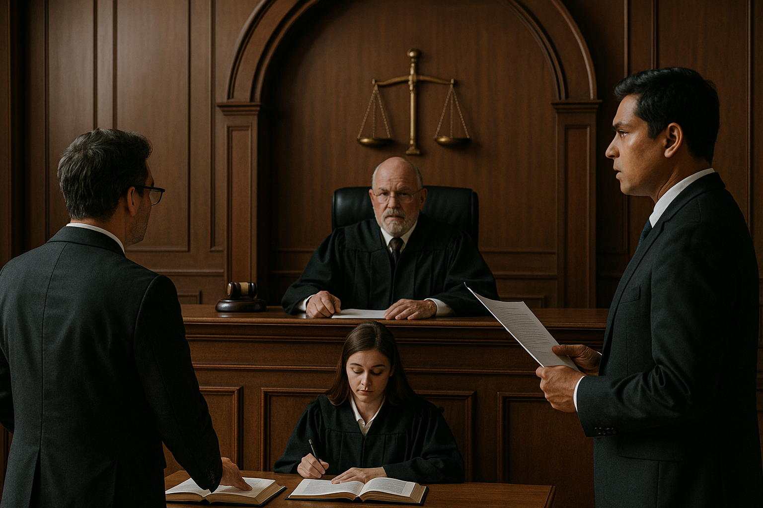 Courtroom scene during legal argument on GST registration cancellation case decided by Patna High Court