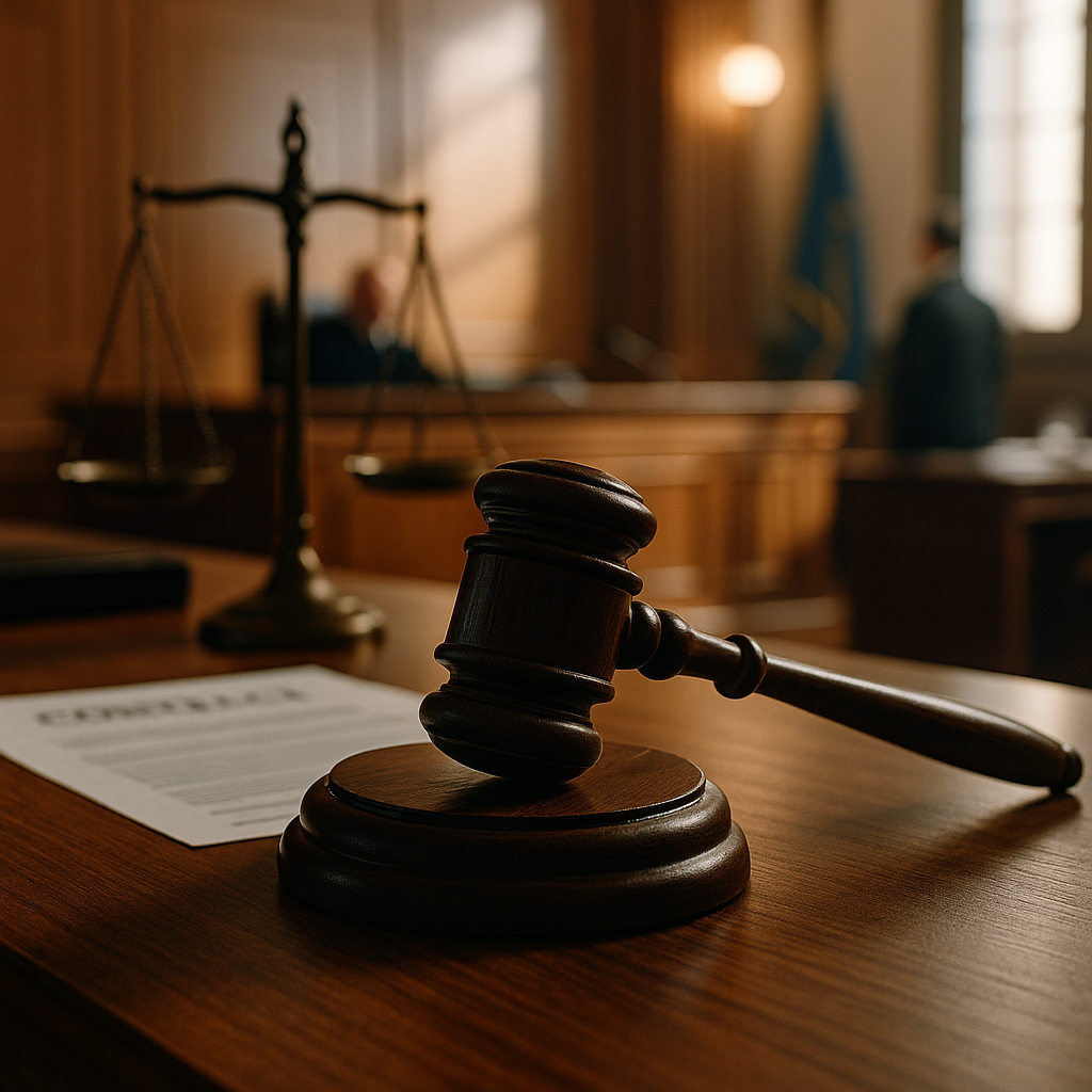 Courtroom scene depicting legal hearing on coal contract dispute decided by Patna High Court