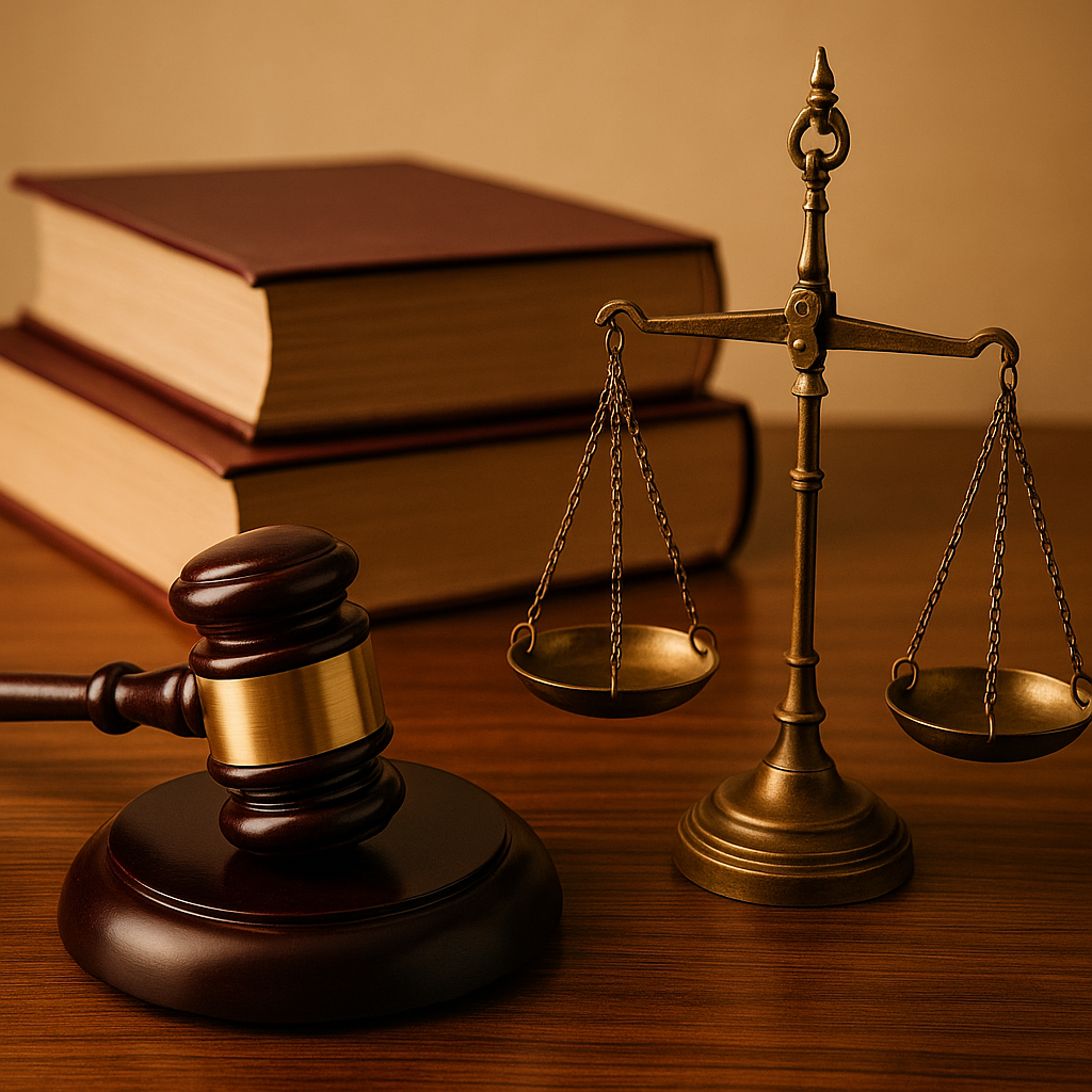 A courtroom scene representing legal dispute over service tax on railway catering license fee decided by Patna High Court