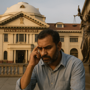 Patna High Court ke bahar chintit vyakti, written statement der se file karne ke kanooni prabhav ka pratik