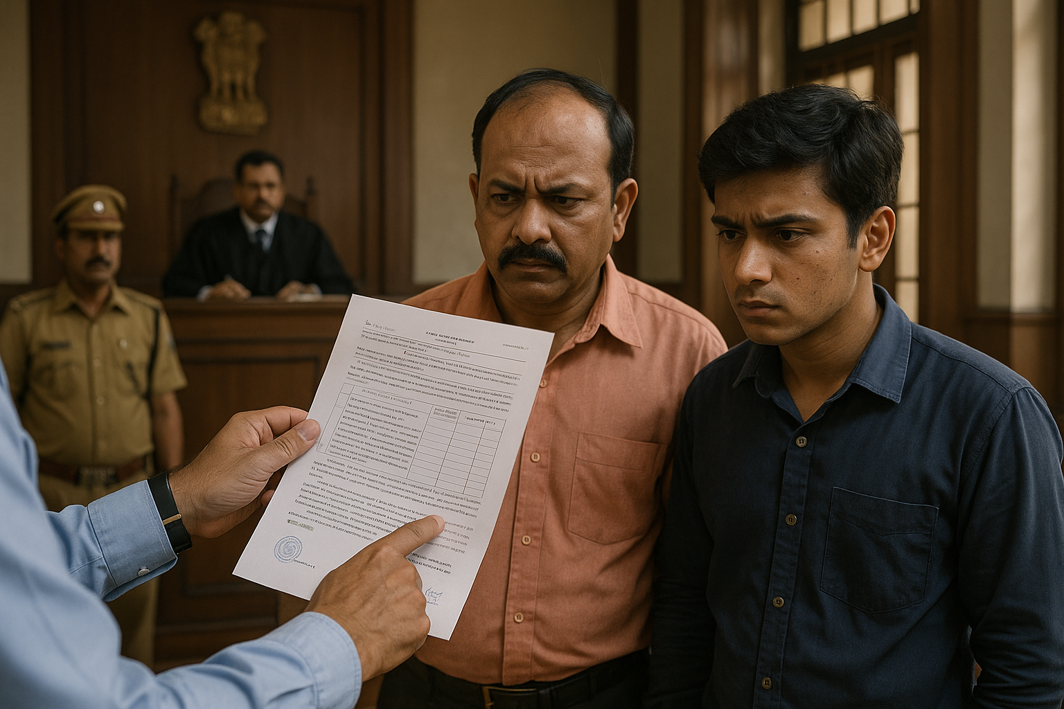 Indian courtroom illustration showing GST inspection dispute about missing independent witnesses under Patna High Court ruling