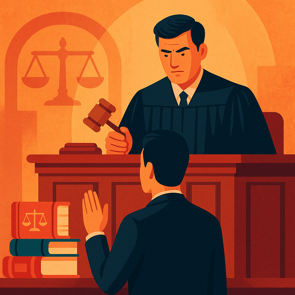 Courtroom illustration showing GST appeal dispute before Patna High Court regarding CBIC cutoff date.