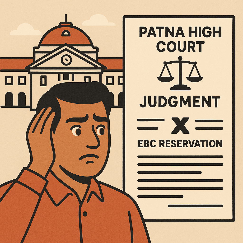 Patna High Court judgment illustration on denial of EBC reservation due to absence of non-creamy layer certificate in BPSC recruitment.