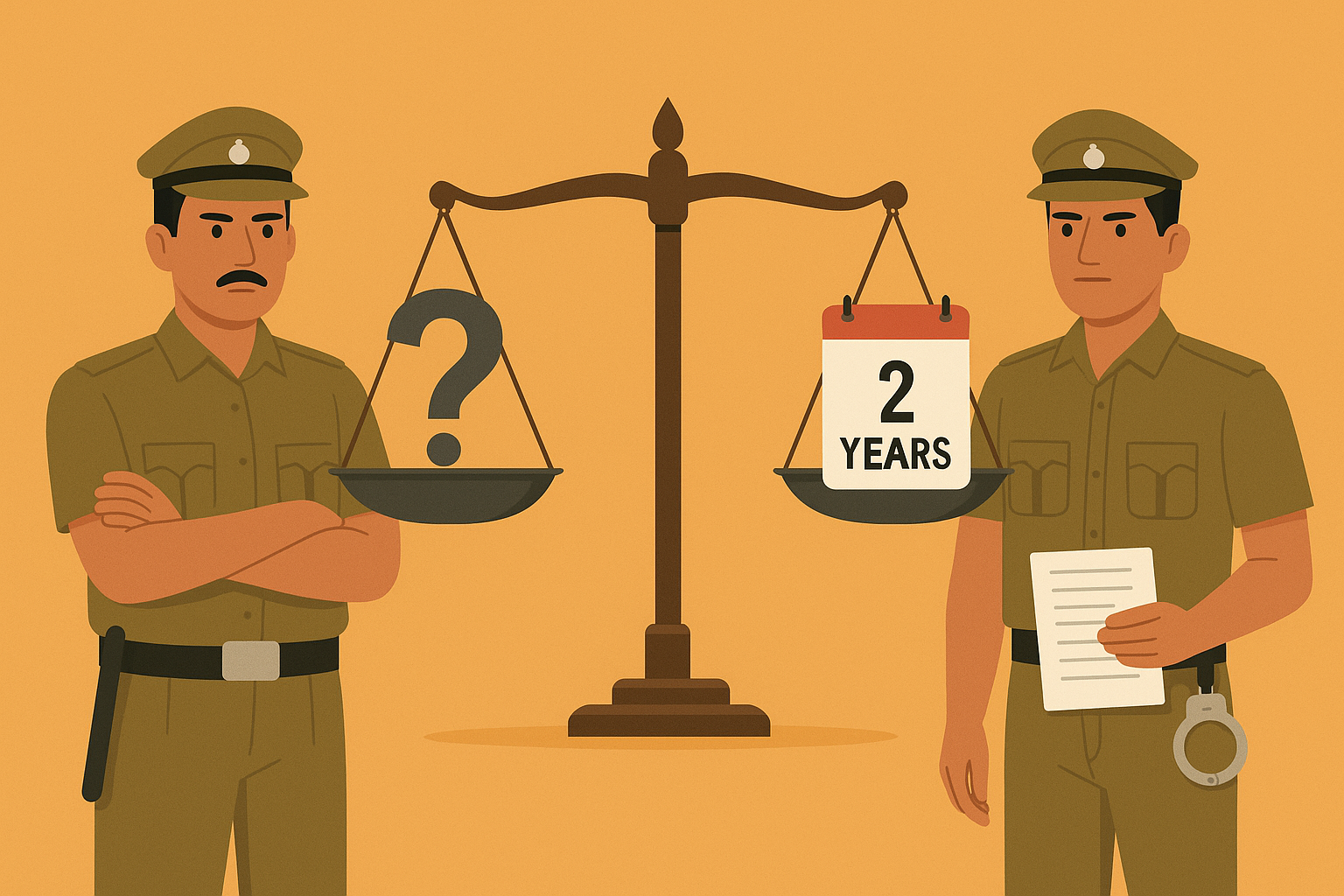 Illustration of police disciplinary punishment dispute highlighting unequal treatment, inspired by Patna High Court judgment
