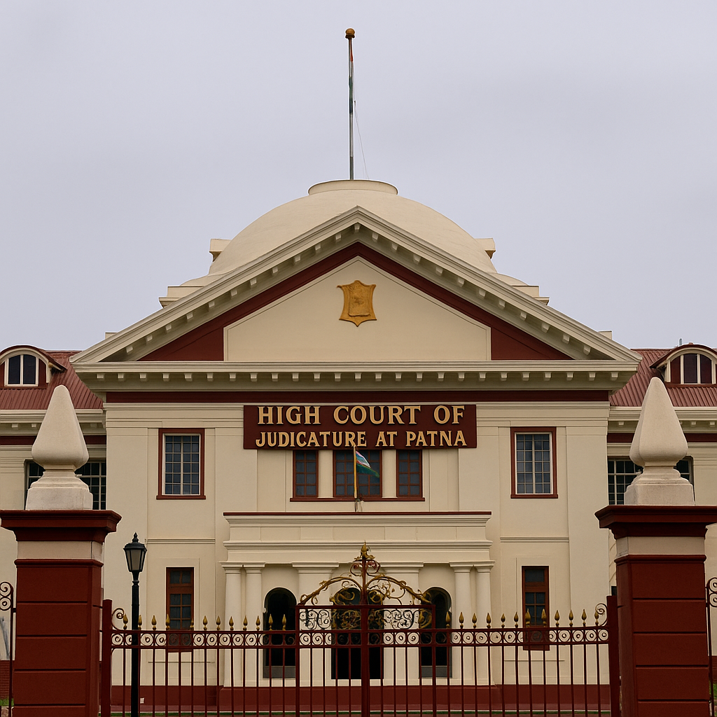 Front view of Patna High Court building illustrating judgment on seized vehicle under Essential Commodities Act