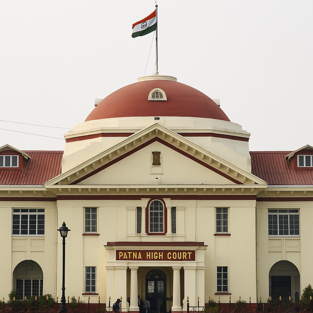 Front view of Patna High Court building symbolizing judgment on PDS dealer selection and natural justice in Bihar