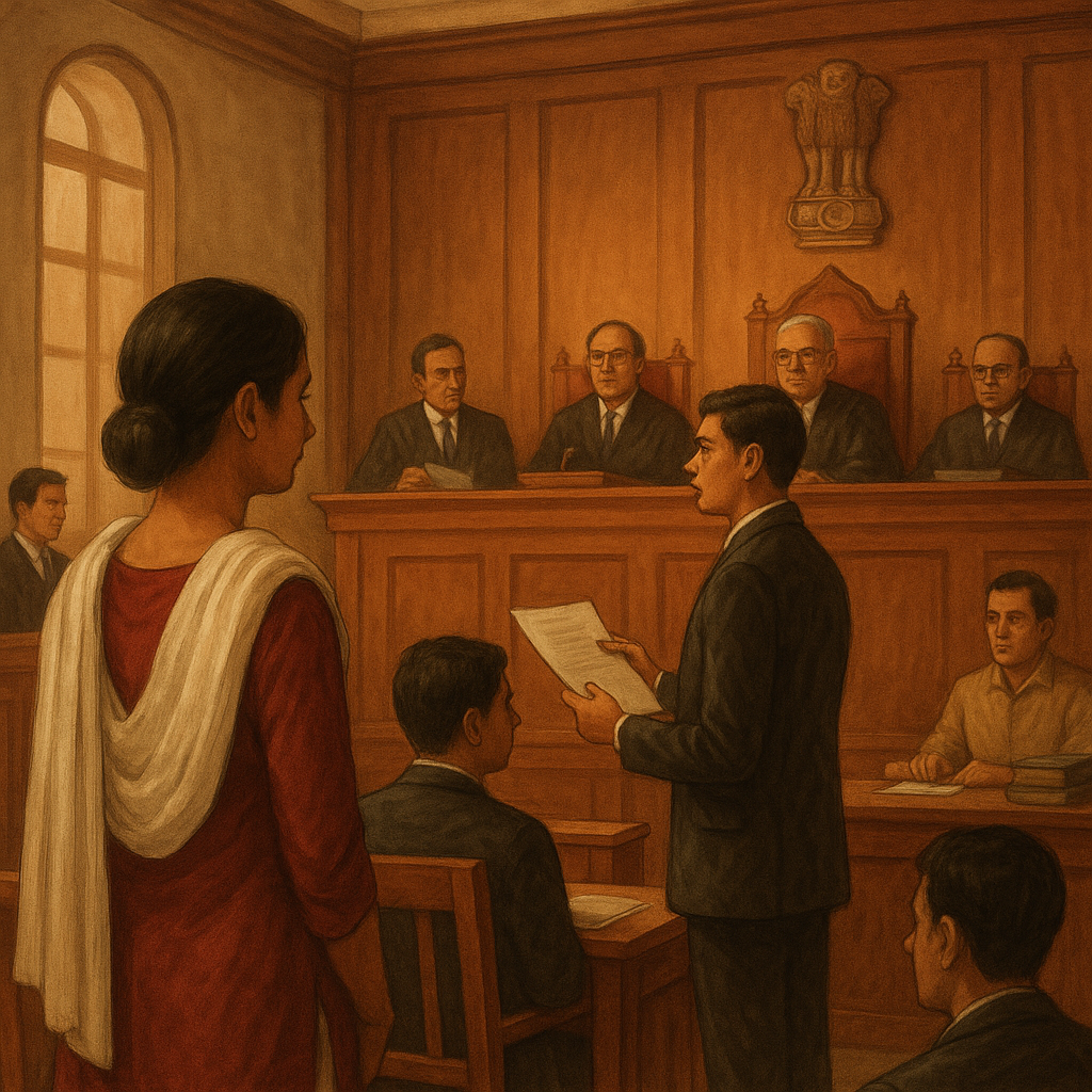 Bhartiya adalat ka drishya jahan patna high court me nyayadhish aur vakil nyayik seva pariksha ke mamle par sunwai kar rahe hain