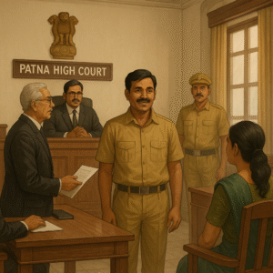 पटना हाईकोर्ट ने नाजिर की बर्खास्तगी को रद्द किया, पूर्ण वेतन और सेवा लाभ के आदेश — 2020 Indian court office illustration showing reinstatement of a Nazir after wrongful dismissal by Patna High Court